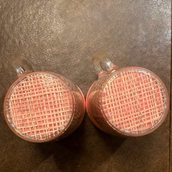 Set of Vintage MCM Raffia Ware 1950s in Coral Pink - Picture 4 of 13